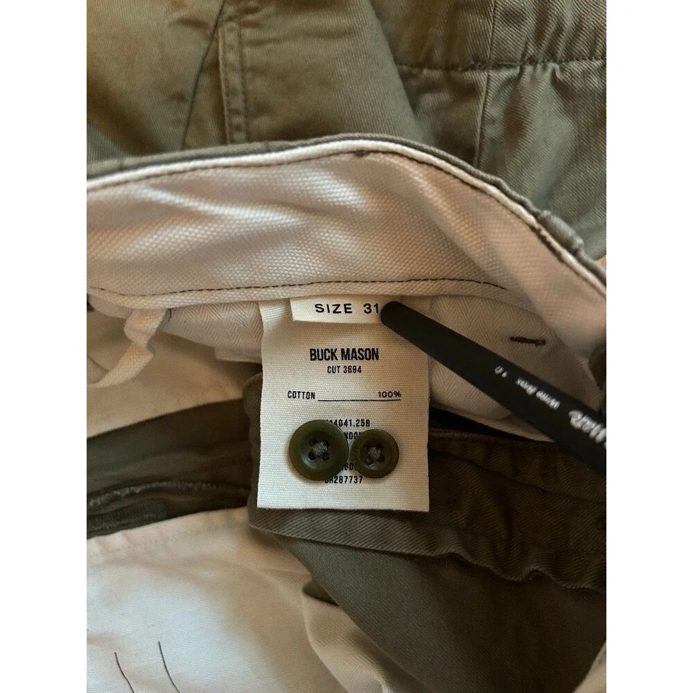 Buck Mason Shorts Mens 31 Officer Slub Twill Chino Casual Preppy Pockets